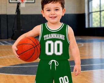 Custom Basketball Jersey Set for Kids, Personalized Name Number Team Uniform, Youth Sports Outfit, Birthday Gift