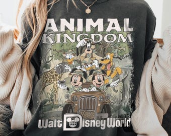 Custom All Character Animal Kingdom Disney World Walt Mickey Safari Park Comfort Color Shirt, Trending Unisex Tee,Disneyland Trip Shirt 2026