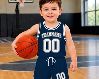 Personalized Kids Basketball Jersey Set, Custom Name Number Basketball Jersey, Kids Youth Birthday Jersey, Basketball Lover