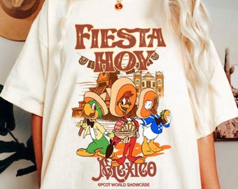 Camiseta Los Tres Caballeros Fiesta Hoy México Comfort Colors, Viaje a Epcot World Showcase