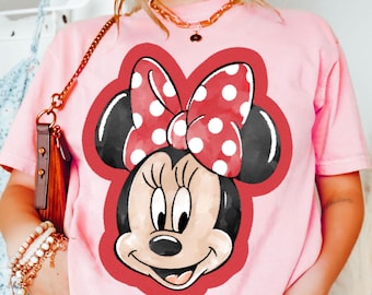 Minnie Mouse Water Color Big Face Comfort Color Shirt, Cute Mickey And Friends T-Shirt, Disneyland Trip Shirt 2026