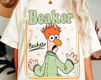 Camiseta cómoda de colores con personajes de Beaker, Camiseta de vacaciones de Los Muppets, Camiseta de viaje a Disneyland 2026