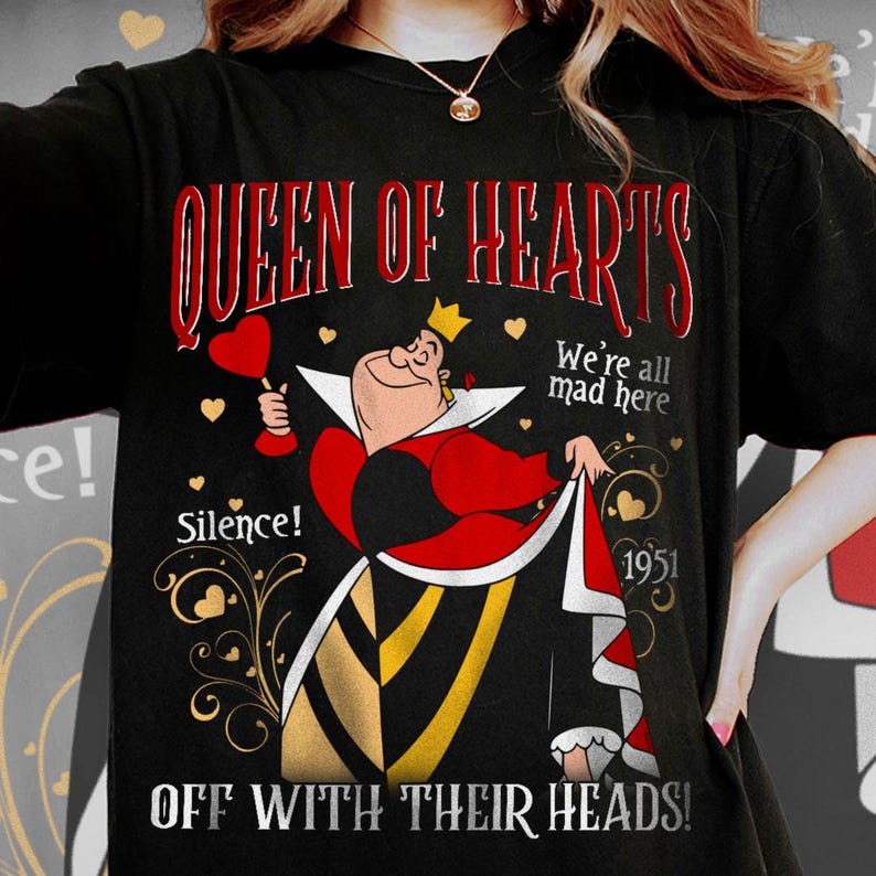 Queen of Hearts T-Shirt, Off With Their Heads, Disneyland Trip Tee bild 7