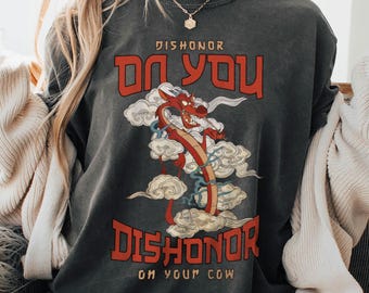 Dishonor On You Comfort Colors T-Shirt, Mushu Dragon Retro Tee
