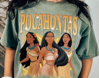 Pocahontas Comfort Color T-Shirt, Retro Comfort Color T-Shirt, Valentine Gift, Trending Unisex Tee, Disneyland Vacation Trip Gift 2025