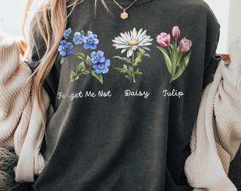 FDT Forget Me Not Daisy Tulip Flower Anti Trump Comfort Color T-Shirt, Trending Unisex Tee, Flower Anti Trump T-shirt, Political T shirt