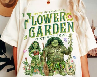 Moana, Maui, Heihei, and Pua Flower Garden Comfort Color Shirt,  Trending Unisex Tee,Disneyland Trip Shirt 2026