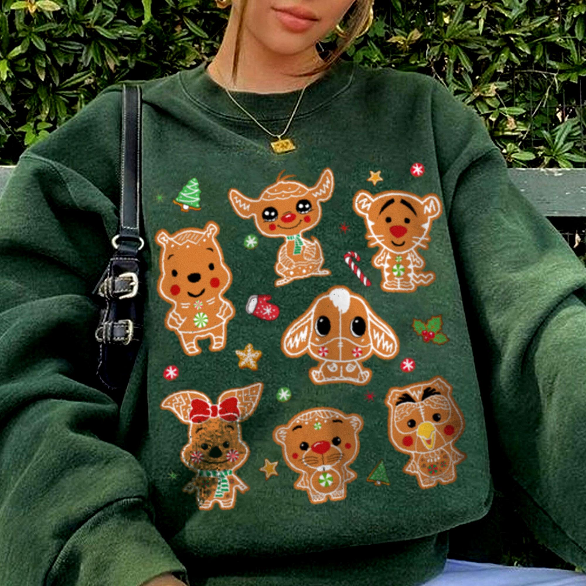 Pooh Piglet Eeoyore Tiger Owl Ginger Bread Comfort Color Shirt, Very Merry Christmas Party, Disneyla