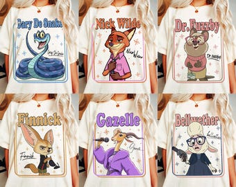 Custom All Zootopia Character Gary De Snake Nick Wilde Gazelle Comfort Color Shirt, Trending Unisex Tee, Disneyland Vacation Trip Gift 2025