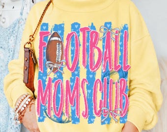 Football Moms Club Mock Neck Sweatshirt, Gameday Doodle Football Tee, Trendy Women's Football Shirt, Sports Mom Shirt