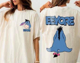 Camiseta de color cómodo con cara grande de Ígor, camiseta unisex de tendencia, regalo para vacaciones en Disneyland 2025