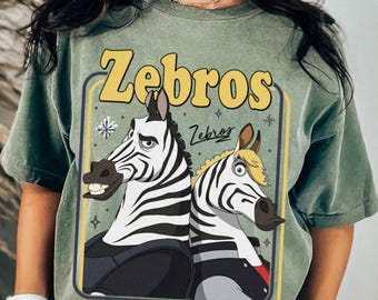 Camiseta de color cómodo de Zootopia con caballos de Zebros, camiseta unisex de tendencia, camiseta para viaje a Disneyland 2026