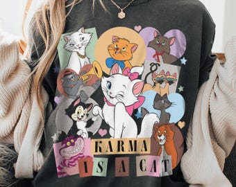 Karma Disney All Cats Comfort Color T-Shirt, Trending Unisex Tee, Disneyland Vacation Trip Gift 2025