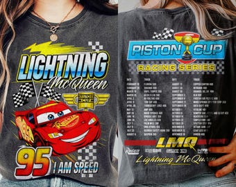McQueen I Am Speed Comfort Colors T-Shirt, Disney Piston Cup Unisex Tee