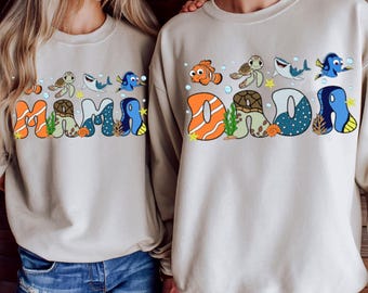 Custom Name Mama Mom Finding Nemo Comfort Color T-Shirt, Valentine Gift, Trending Unisex Tee, Disneyland Vacation Trip Gift 2025