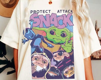 Grogu Snack Protect Comfort Color Shirt, Star Wars The Mandalorian Grogu Tee, Disneyland Trip Shirt 2026