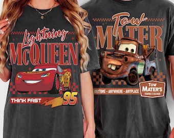 Lightning McQueen Tow Mater Anytime Anywhere Anyplace T-Shirt, Radiator Springs Gift, Trending Unisex Tee, Disneyland Vacation Trip Gift