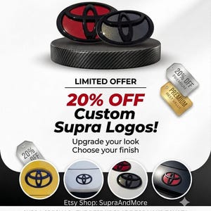 Toyota, Toyota Supra, Toyota Supra MK5, Toyota logo, JDM, Toyota Supra A90, Toyota badge, tuning, 3D emblem