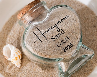 Personalized Travel Sand Memory Bottle,Custom Honeymoon Keepsake Sand Jar,Vacation Sand Keepsake, Wedding Gifts,Bridal Gift,Gifts for Couple