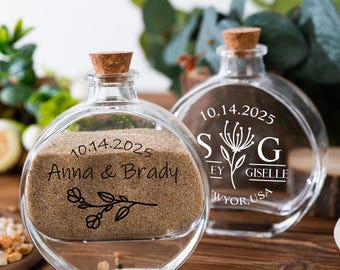 Honeymoon Sand Bottle,Small Travel Sand Memory Bottle,Wedding Bridal Shower Bottle,Mr and Mrs Couple Beach Ideas Gift,Sand Keepsake