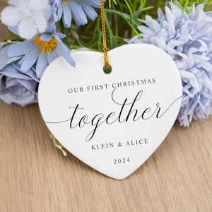 First Christmas Together Ornament, Personalized Christmas Gifts for Couple, Custom Wedding Engagement Keepsake Ornament, Just Married Decor