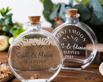 Vacation Beach Keepsake Sand Bottle,Memory Jar Personalized Sand Gift for Couples,Honeymoon Sand Jar,Travel Souvenir Miniature Gift Idea