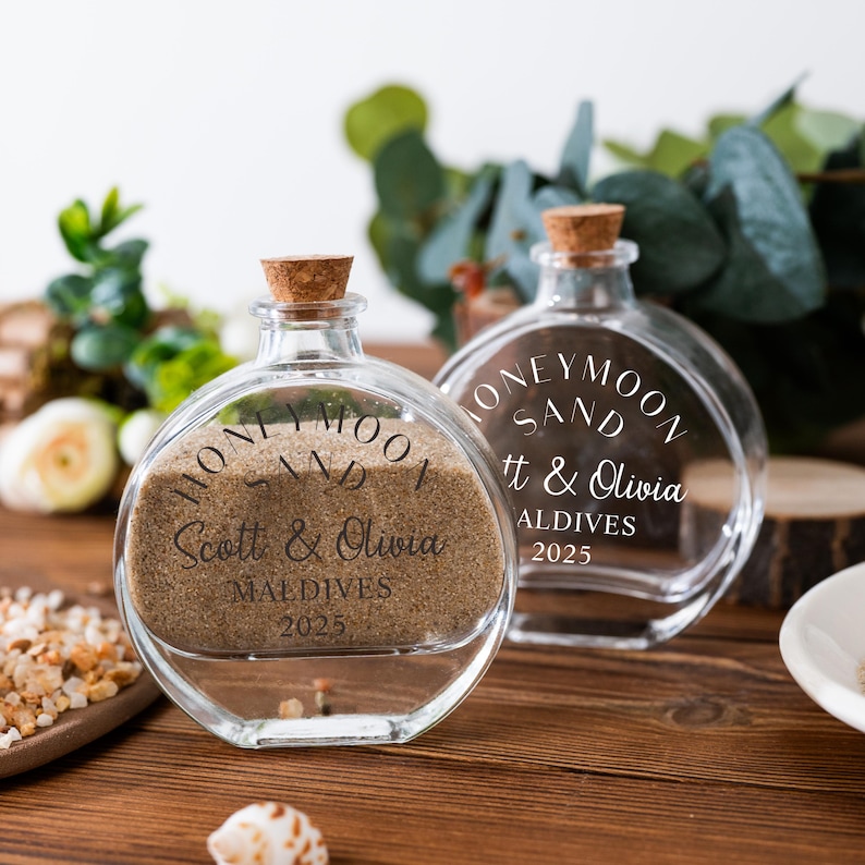 Vacation Beach Keepsake Sand Bottle,Memory Jar Personalized Sand Gift for Couples,Honeymoon Sand Jar,Travel Souvenir Miniature Gift Idea