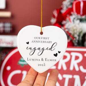 Custom Christmas Engaged Ornament,Engagement Gift or Christmas Gift,Gifts for Newly Engaged Couple,Wedding Ornament,Anniversary Gift for Her