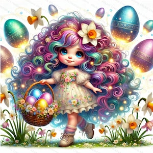 Easter Gnome Clipart Bundle - Cute Spring Gnome JPG - Digital Download for Card Making - Commercial Use- Perfect for Easter Crafts