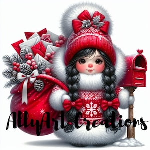 Christmas Gnomes Clipart - Watercolor Christmas Gnomes- Gnome Clipart - Gnome Sublimation- Christmas Cards- Papercraft Junk Journal