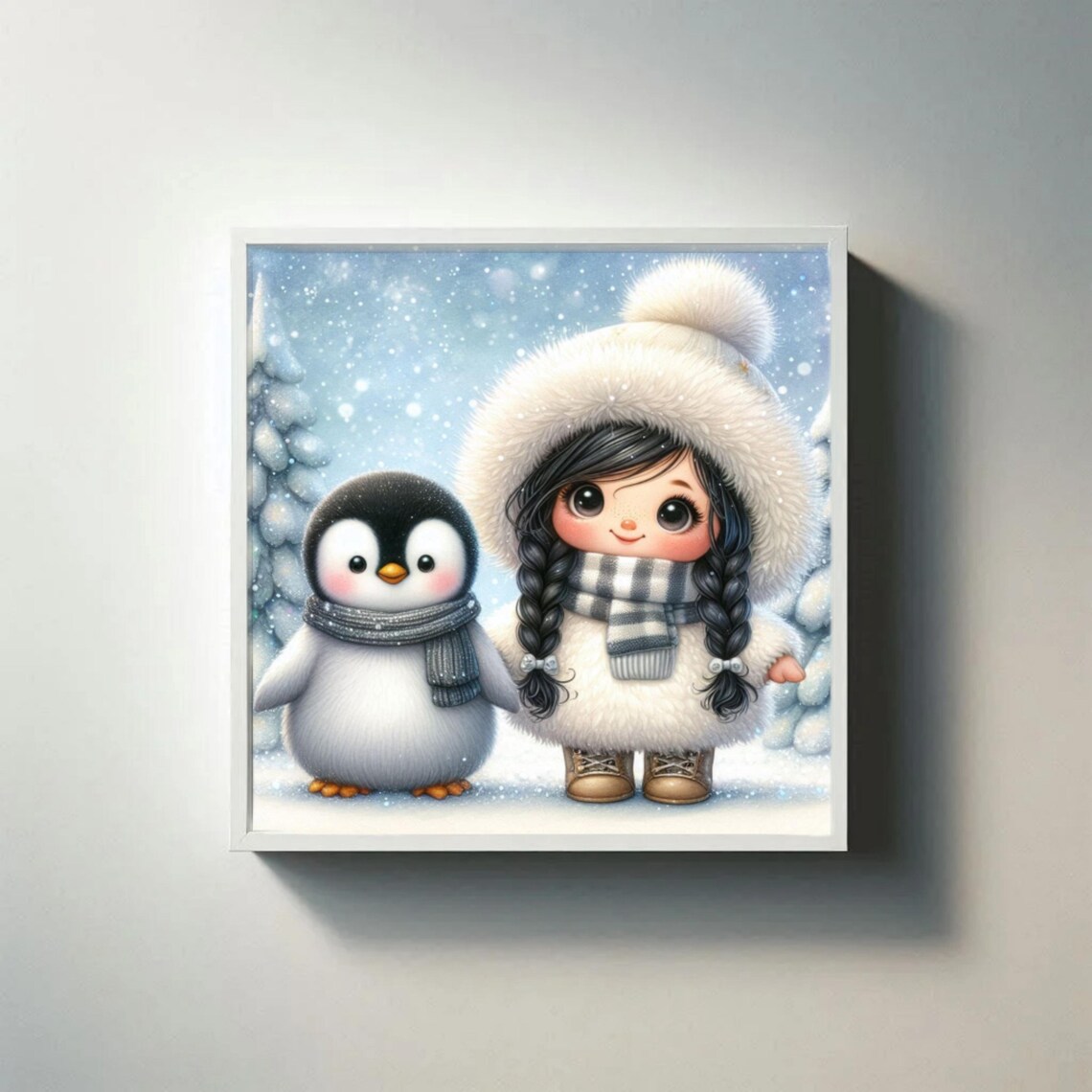 Christmas Penguin Girl Clipart – Holiday Penguin Clipart – Kawaii ...