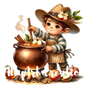 Fall Gnome Clipart Bundle - Autumn Gnome Art - Cute Gnomes JPG for Thanksgiving - High Quality Digital Download- Commercial Use