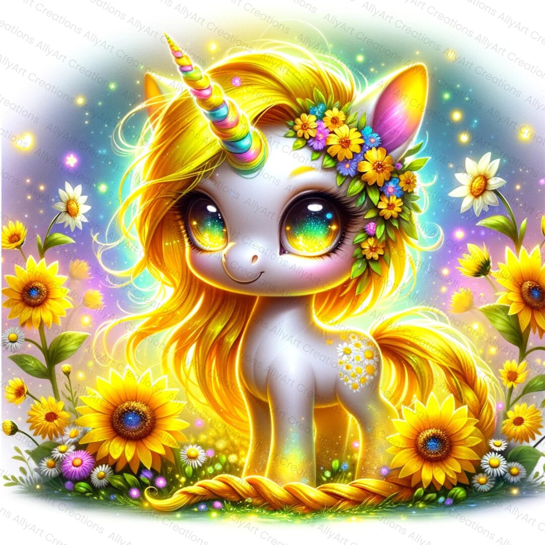 Baby Unicorn Watercolor Clipart -cute Unicorn JPG -fantasy Clipart ...