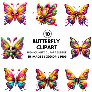 Watercolor Butterflies Clipart - Butterfly Clipart - Floral Butterfly - Butterfly PNG - Colorful Butterflies