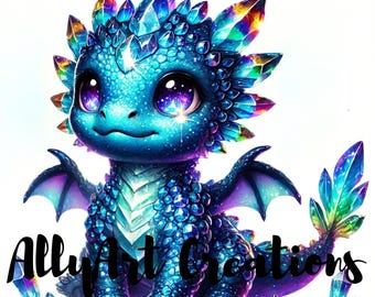 Watercolor Baby Dragons - Baby Dragon JPG - Nursery Decor - Cute Baby Dragon Clipart - Dragon Shower Art