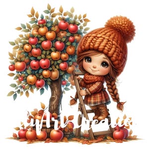 Fall Gnome Clipart Bundle - Autumn Gnome Art - Cute Gnomes JPG for Thanksgiving - High Quality Digital Download- Commercial Use