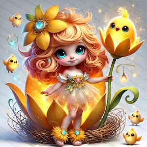 Easter Gnome Clipart Bundle - Cute Spring Gnome JPG - Digital Download for Card Making - Commercial Use- Perfect for Easter Crafts