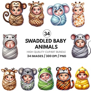 Baby Shower Clipart - Watercolor Baby Shower Clipart - Woodland Baby Shower Clipart- Newborn Baby Clipart