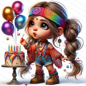 Schrullige Geburtstagskind Clipart - lustige Aquarell Designs - digitaler Download für Scrapbooking - süße Geburtstag Kunst