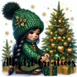 Christmas Gnome Clipart Set - feestelijke kabouter Clipart - afdrukbare aquarel - Papercraft Junk Journal - hoogwaardige JPG's-kerstkaarten