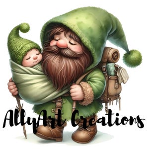 Fathers Day Gnome Clipart Bundle - Gnome JPG - Cute Gnome Graphics - Gnome Sublimation - Digital Download