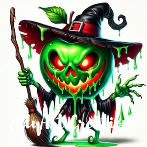 Aquarel Halloween heks clipart - schattige heks clipart - heks hoed clipart - Spooky Halloween Art - Junk Journal Set