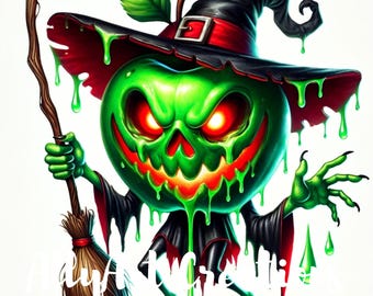 Watercolor Halloween Witch Clipart - Cute Witch Clipart - Witch Hat Clipart - Spooky Halloween Art - Junk Journal Set