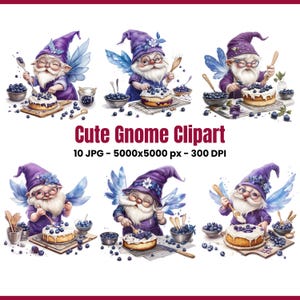 Cute Gnome Clipart - Baker Gnome JPG - Funny Bakery Chef - Digital Download for Sublimation - High Quality 300 DPI - Scrapbooking Graphics