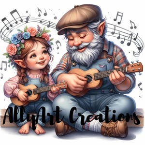 Fathers Day Gnome Clipart Bundle - Gnome JPG - Cute Gnome Graphics - Gnome Sublimation - Digital Download