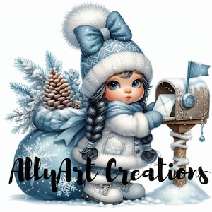 Christmas Gnomes Clipart - Watercolor Christmas Gnomes- Gnome Clipart - Gnome Sublimation- Christmas Cards- Papercraft Junk Journal