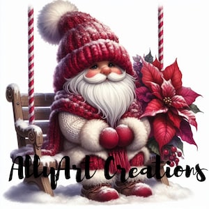 Christmas Gnomes Clipart - Watercolor Christmas Gnomes- Gnome Clipart - Gnome Sublimation- Christmas Cards- Papercraft Junk Journal