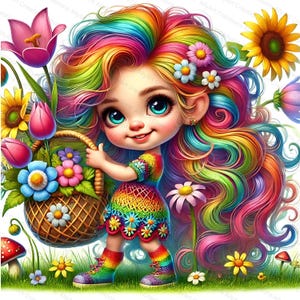 Spring Gnomes Clipart Bundle - High Quality JPGs Download - Instant Digital Download - Card Making- Commercial Use