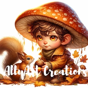 Fall Gnome Clipart Bundle - Autumn Gnome Art - Cute Gnomes JPG for Thanksgiving - High Quality Digital Download- Commercial Use