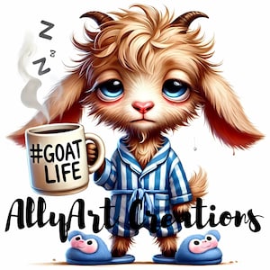 Schrullige Ziege Clipart - Lustige Ziege JPG Bündel - Niedliche Aquarell Bauernhof Tiere - Dumme Ziege Clipart - Ziege Liebhaber Kunst - Digital Download